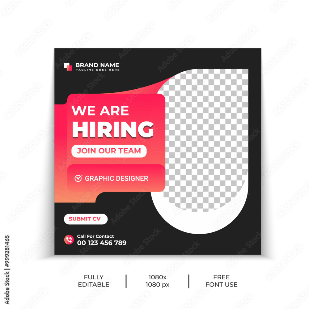 We are hiring job vacancy social media and square web banner template We are hiring job vacancy social media and square web banner template