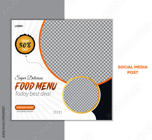 Food menu banner social media post template