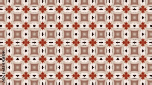 Kaleidoscopic symmetrical pattern, hypnotic  looped background in brownish 