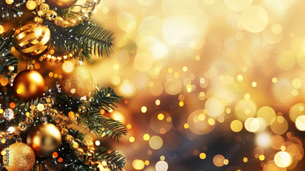 Golden Christmas Tree with Lights Golden Christmas Tree with Lights