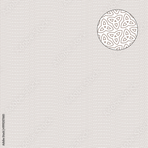 Decorative wavy vector guilloche background grid with traditional Scandinavian / Celtic pattern