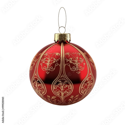 Red Christmas ball isolated