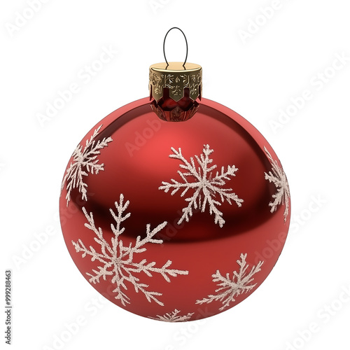Red Christmas ball isolated