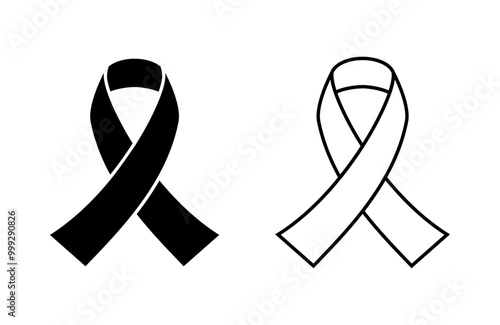 Breast cancer awareness ribbon set