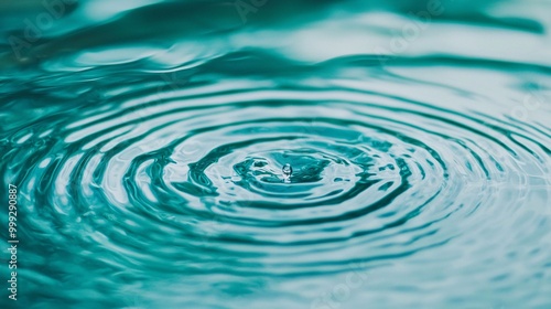 A close-up image showing ripples in turquoise water, capturing the serene movement and reflections on the surface.