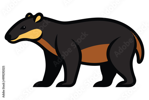 Solid color Megatherium animal vector design