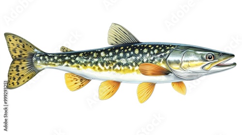 Pike Vector Art Illustration Featuring Hands and Legs on a White Background