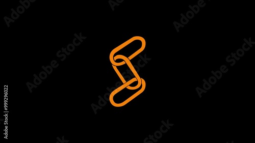 Chain link shape icon simpol animation and blackground  photo