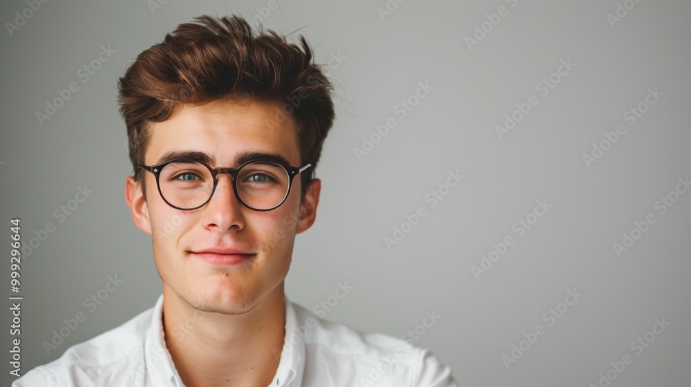 Smiling Young Man with Glasses in Professional Portrait Photograph for Business or Social Media Profile Smiling Young Man with Glasses in Professional Portrait Photograph for Business or Social Media Profile