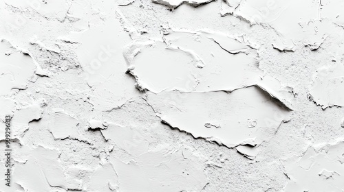 A close-up view of textured white plaster with unique creases and patterns, perfect for backgrounds and abstract designs.