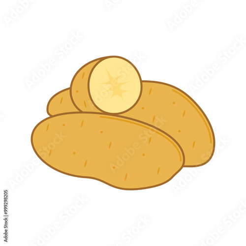 Raw Sliced Potatoes Illustration