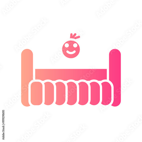 baby crib gradient icon