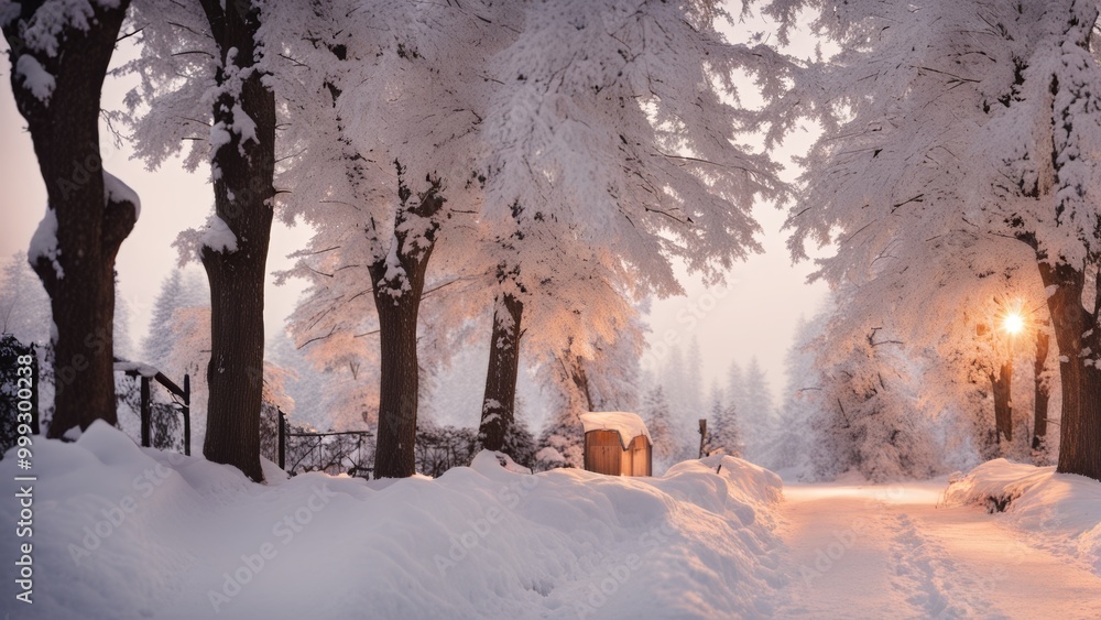 winter landscape in the morning winter landscape in the morning