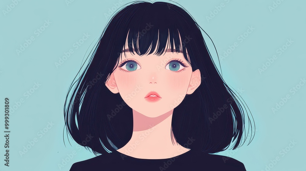 A vibrant anime face with a striking expression and a minimalist clean background to enhance its charm. A vibrant anime face with a striking expression and a minimalist clean background to enhance its charm.