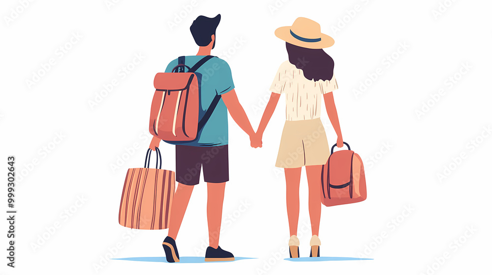 A group of tourists traveling with a backpack and map, on vacation. A collection of portraits of travelers. A group of tourists traveling with a backpack and map, on vacation. A collection of portraits of travelers.