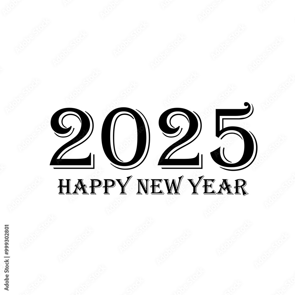 Blissful New Year 2025 text plan. Front of business journal for 2025 with wishes. Leaflet plan format, card, flag. Vector representation. Disconnected on white foundation. Blissful New Year 2025 text plan. Front of business journal for 2025 with wishes. Leaflet plan format, card, flag. Vector representation. Disconnected on white foundation.