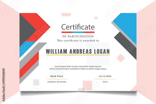 Flat design modern certificate template.eps