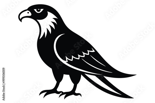 Solid color Mexican Eagle (Northern crested caracara) animal vector design