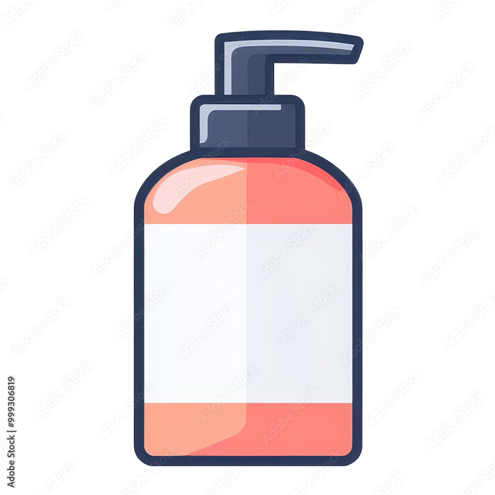 A sleek 2D illustration of a cosmetic bottle, symbolizing health and beauty for skincare and spa hygiene. A sleek 2D illustration of a cosmetic bottle, symbolizing health and beauty for skincare and spa hygiene.