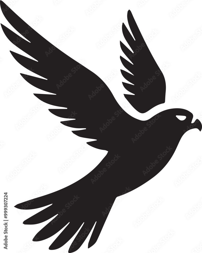 Obraz premium Falcon Vector Silhouette Illustration, Falcon Illustration, Falcon Art Drawing, Bird Vector Silhouette Illustration