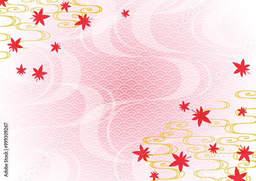 背景素材　和　紅葉