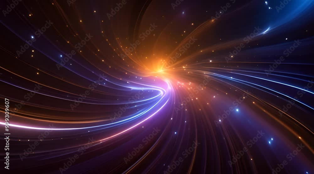 Abstract background with golden and blue streaks of light. Abstract background with golden and blue streaks of light.