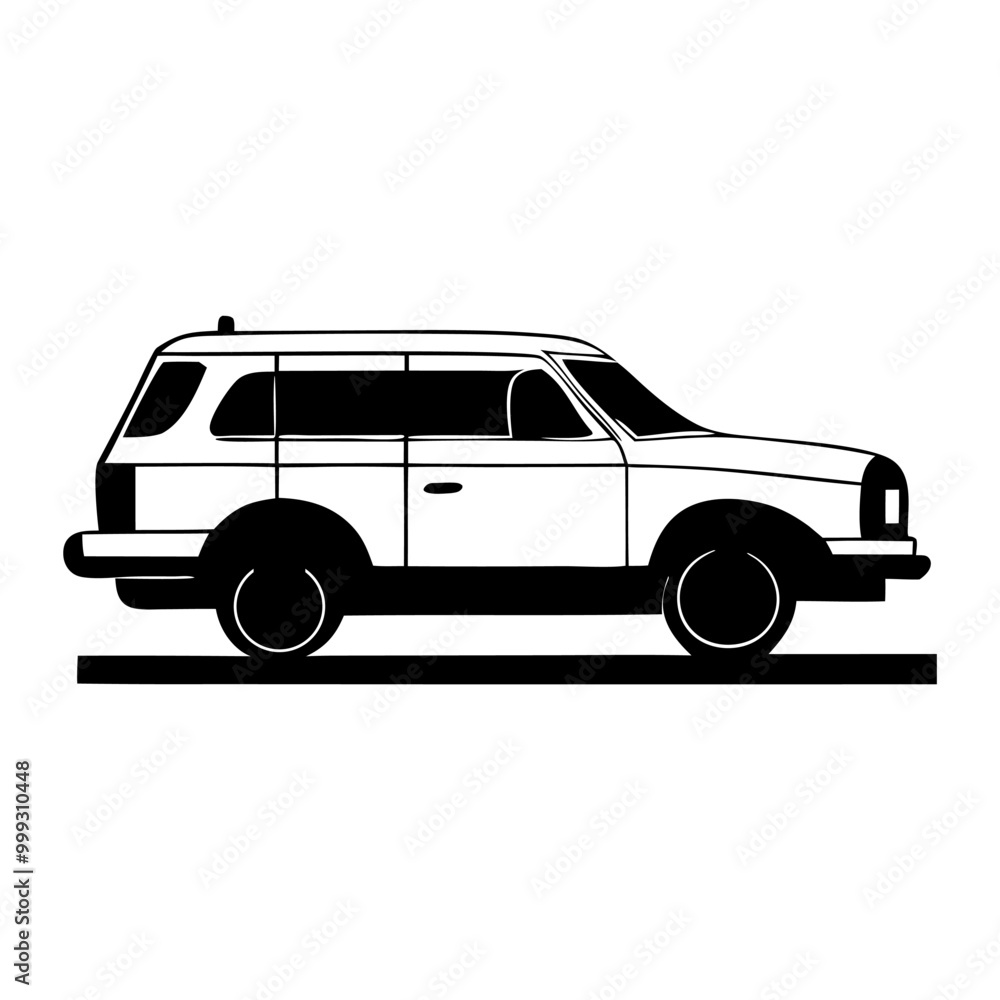 Car vector silhouette black and white Car vector silhouette black and white