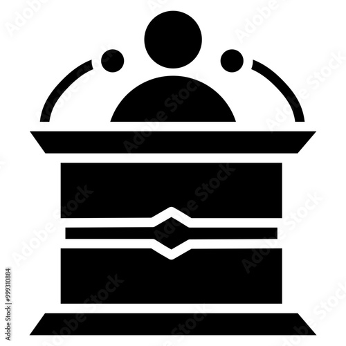 Press conference icon with glyph style