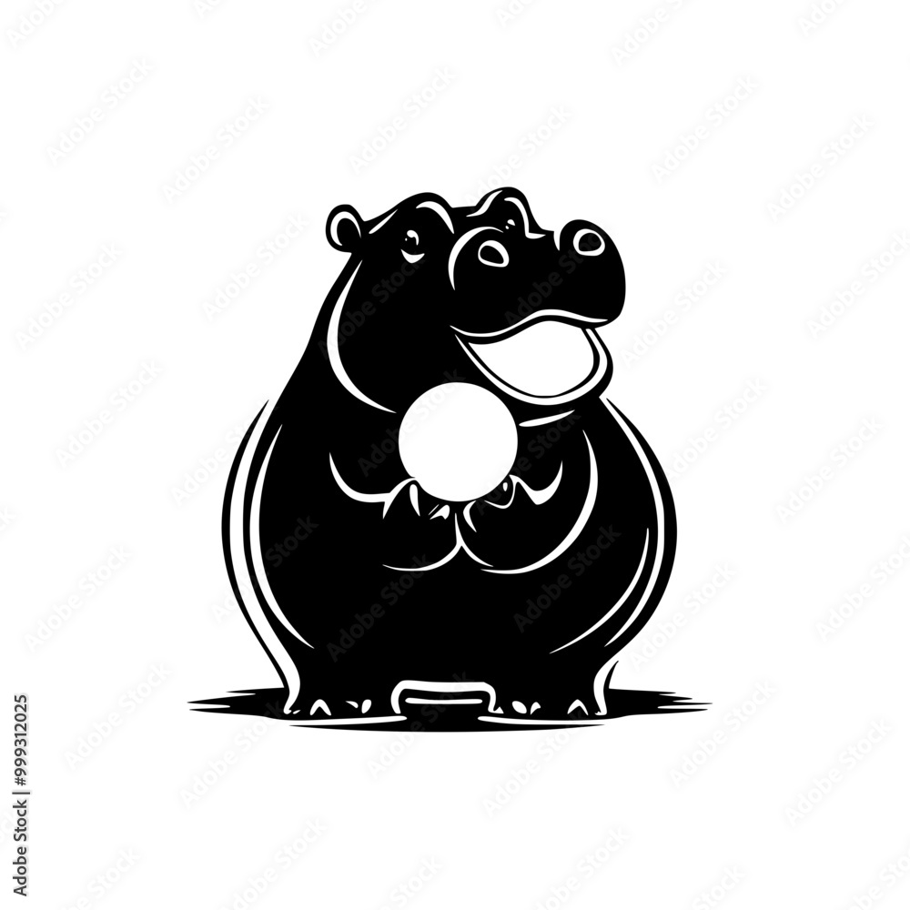 Cartoon hippos blowing bubble gum illustration, A playful cartoon hippo blowing bubble gum, in a black and white illustration style, adding a fun and whimsical touch.
Cartoon hippos blowing bubble gum illustration, A playful cartoon hippo blowing bubble gum, in a black and white illustration style, adding a fun and whimsical touch.