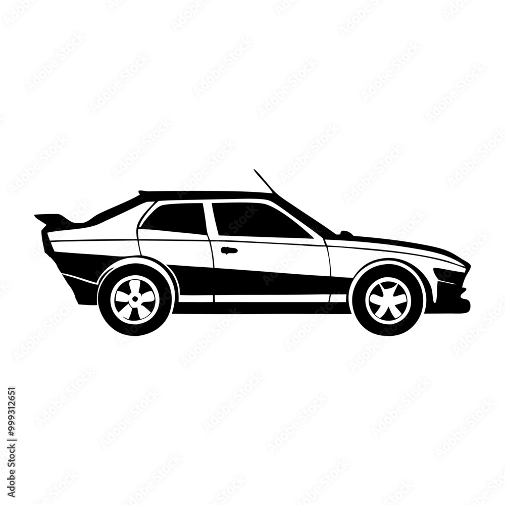 Car vector silhouette black and white Car vector silhouette black and white