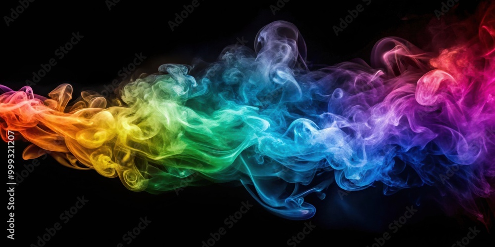 Abstract colored smoke swirling on black background, creating a mystical and ethereal atmosphere , smoke, abstract, colorful Abstract colored smoke swirling on black background, creating a mystical and ethereal atmosphere , smoke, abstract, colorful