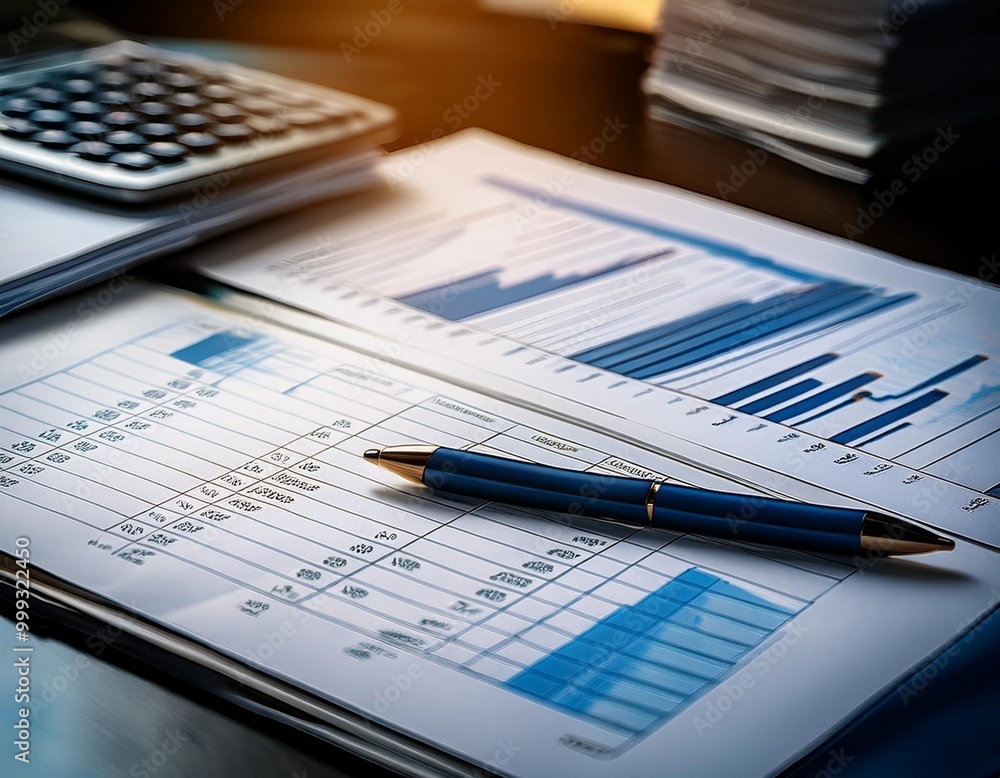 Close-up of financial management documents with depth of field for meticulous accounting practices Close-up of financial management documents with depth of field for meticulous accounting practices
