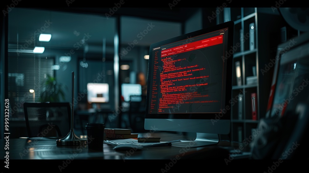 A Computer Screen Displaying a Red Ransomware Warning Message. Cyberattack, warning,encryption,urgent, danger, threat
crisis, damage, loss,phishing,vulnerability,exploit A Computer Screen Displaying a Red Ransomware Warning Message. Cyberattack, warning,encryption,urgent, danger, threat
crisis, damage, loss,phishing,vulnerability,exploit