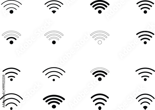 Wireless and wifi icon. Wi-fi signal symbol.  internet icon symbol sign collection, vector illustration
