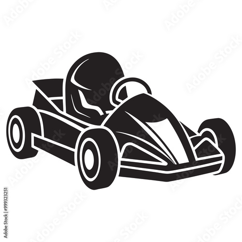 Go-kart silhouette vector illustration