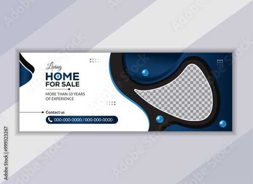Modern real estate home property Facebook cover or web banner design template