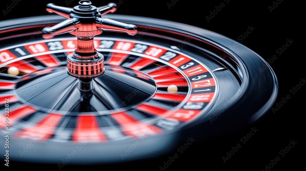 Exciting Moments at the Casino: Group of Gamblers at Roulette Table with Vibrant Lights and Spinning Wheel Blur Exciting Moments at the Casino: Group of Gamblers at Roulette Table with Vibrant Lights and Spinning Wheel Blur