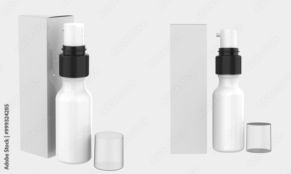 Cosmetic Bottle with Pump Mockup Isolated On WHite Background. 3d illustration Cosmetic Bottle with Pump Mockup Isolated On WHite Background. 3d illustration