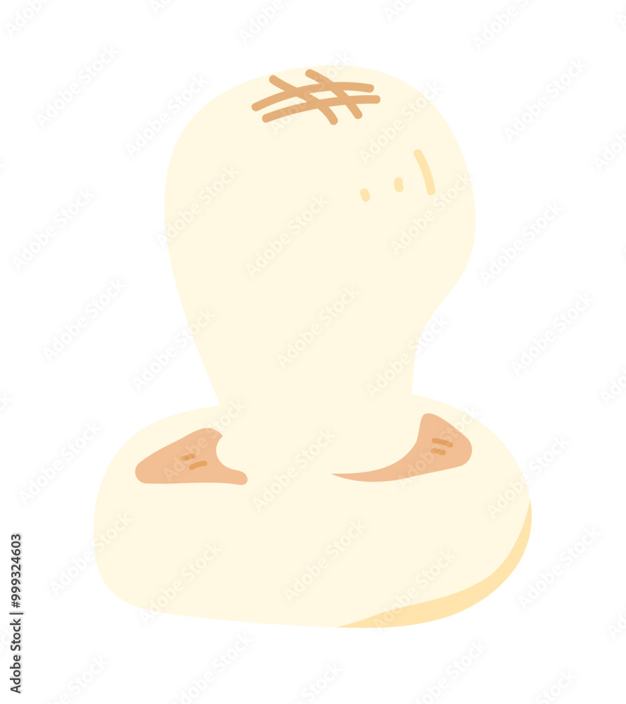 焼いて膨らんだ丸餅のイラスト 焼いて膨らんだ丸餅のイラスト