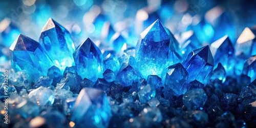 Blue crystal mineral background with a luxurious and sparkly texture , beauty, mineral, skincare, facial cleanser, commercial