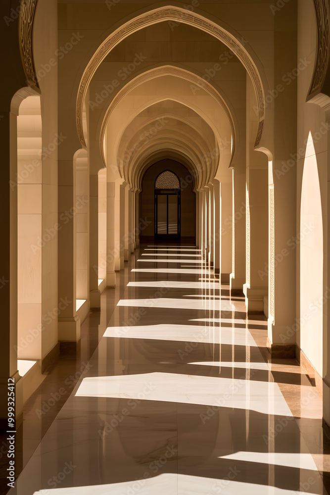 Arched Hallway with Sunlight Streaming In
Arched Hallway with Sunlight Streaming In