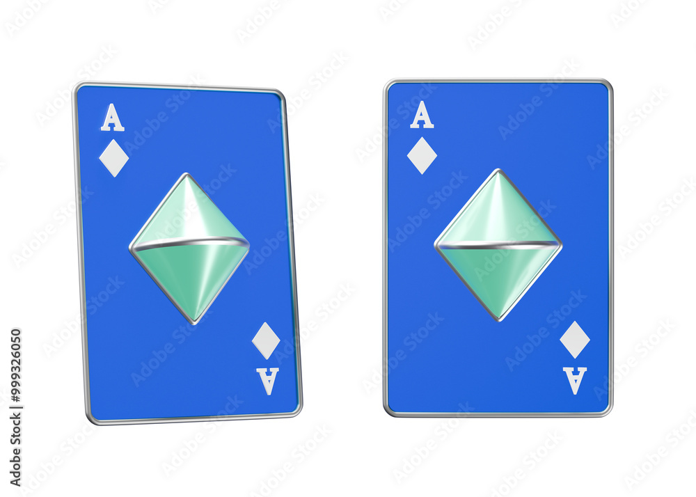 3d render of a two poker card with diamonds symbol on it 3d render of a two poker card with diamonds symbol on it
