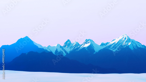 Wallpaper Mural Snow-capped mountain range at dawn Torontodigital.ca