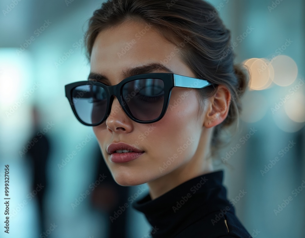 Cool happy fashion funky young pretty woman wears glasses Cool happy fashion funky young pretty woman wears glasses