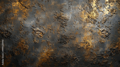 Corroded Metal with Golden and Brown Accents 