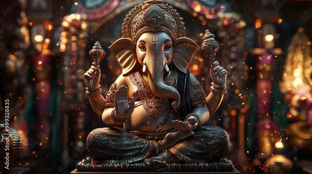 Ganesh Chaturthi indian god worship art representation Ganesh Chaturthi indian god worship art representation