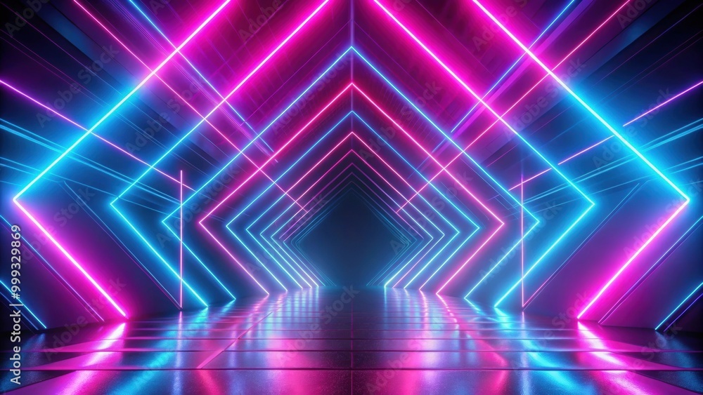 rendering of abstract neon background with glowing pink and blue lines, perfect as a wallpaper or backdrop, neon, abstract