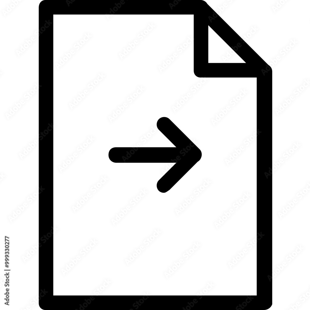 Next File Icon Outline Style. Simple Document Symbol Vector Illustration. Next File Icon Outline Style. Simple Document Symbol Vector Illustration.