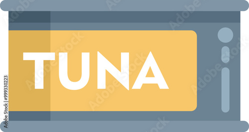 Tin can containing preserved tuna fish meat, a staple food and ingredient in many cuisines