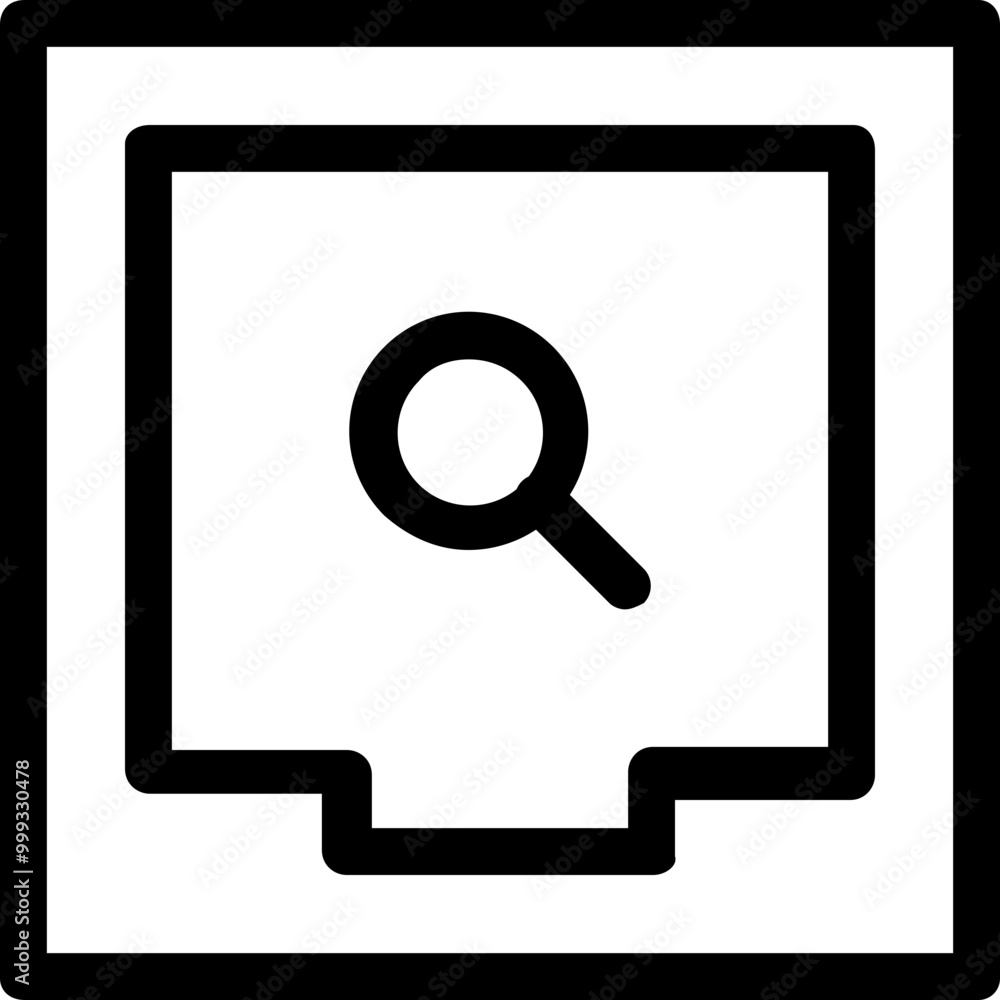 Search Drawer Icon Outline Style. Simple Container Symbol Vector Illustration. Search Drawer Icon Outline Style. Simple Container Symbol Vector Illustration.